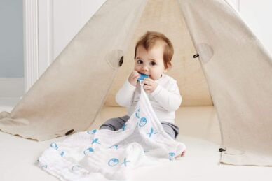 Matchstick Monkey 100% orgaanilisest puuvillast muslin lina SININE 3tk - Image 2