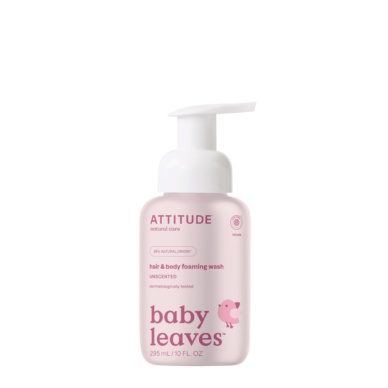 Attitude Baby Leaves 2in1 Hair & Body Foaming Wash Fragrance Free 295ml