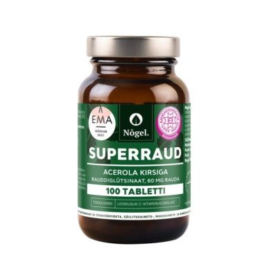 Nõgel Superraud acerola kirsiga, rauddiglütsinaat, 60 mg, 100 tabletti