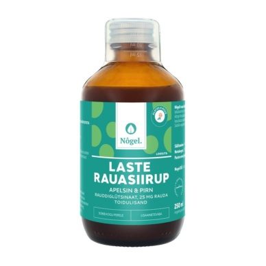 Nôgel rauasiirup lastele apelsini ja pirniga, alates 6 kuud, rauddiglütsinaat, 25 mg/10 ml, 250ml