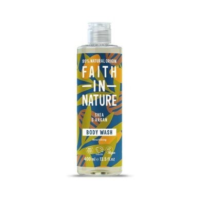 Faith in Nature toitev dušigeel - vannivaht sheavõi ja argaaniaõliga  400ml
