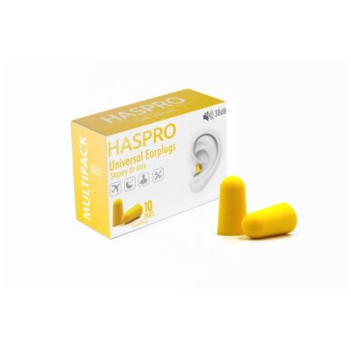 HASPRO pehmest vahust kollased kõrvatropid 10-paari (38 dB)