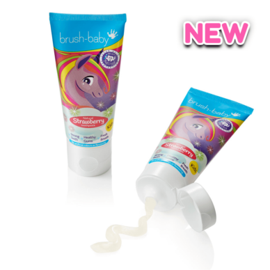 Brush Baby Unicorn maasikamaitseline hambapasta 3-6 eluaastat 50ml - Image 2