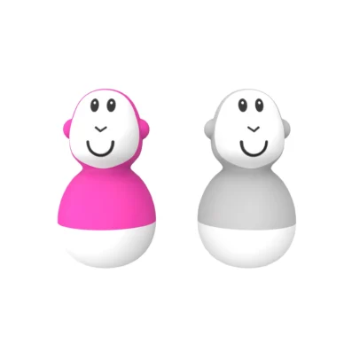 Matchstick Monkey Bathtime Wobblers Pink & Cool Grey