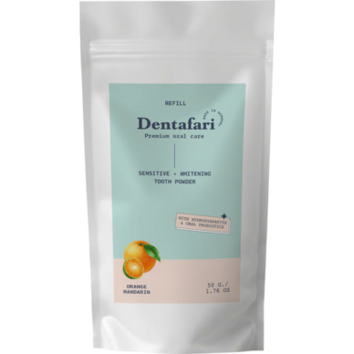 Dentafari hambapesupulber lastele probiootikumide, aplesini ja rohelise klementiiniga 50g