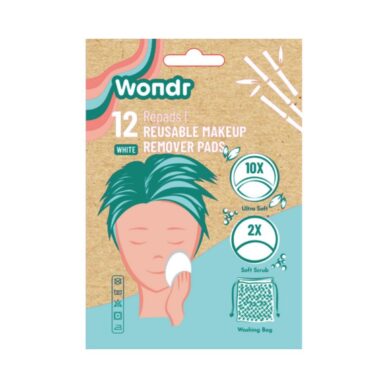 Wondr bambusest valged meigieemalduspadjad, korduvkasutatavad 12tk