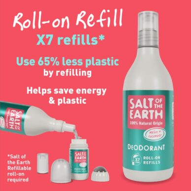 Salt of the Earth Melon & Cucumber roll-on deodorandi täitepakend 525ml - Image 2