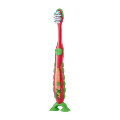 Brush Baby Flossbrush sügavpuhastavate harjastega hambahari vanusele 3-6 eluaastat - Punane