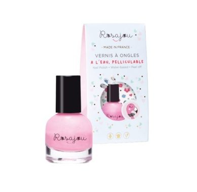 Rosajou vee baasil mahatõmmatav vegan küünelakk "Flamingo"(pakis lõbusad sojatindiga tätoveeringud) 5ml