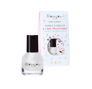 Rosajou vee baasil mahatõmmatav vegan küünelakk “Perle”(pakis lõbusad sojatindiga tätoveeringud) 5ml