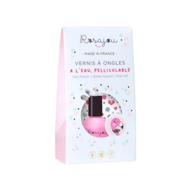 Rosajou vee baasil mahatõmmatav vegan küünelakk "Flamingo"(pakis lõbusad sojatindiga tätoveeringud) 5ml - Image 2