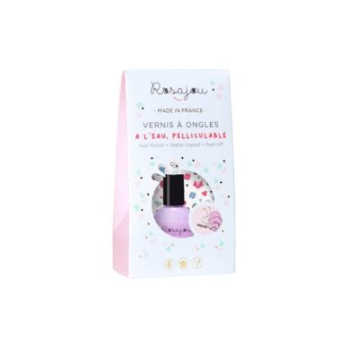 Rosajou vee baasil mahatõmmatav vegan küünelakk “Lavande”(pakis lõbusad sojatindiga tätoveeringud) 5ml - Image 3