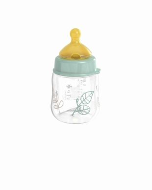 nip® Cherry Green säästvatest materjalidest laia kaelaga lutipudel, koolikutevastane ja aeglase vooluga (vanusele 0+) toon Green 150ml