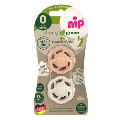 nip® Cherry Green säästvatest materjalidest vastsündinu lutid (0 – 2 elukuud) Orange/Ivory 2tk - Image 3