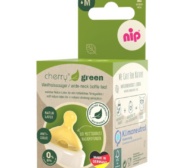 nip® Cherry Green laia kaelaga lutipudeli latekslutt M (0+ elukuud), 2tk