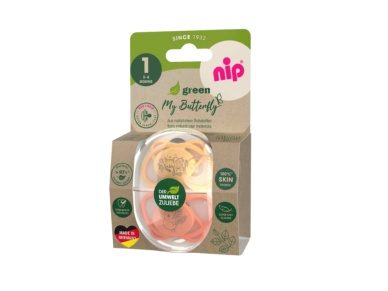 nip® “My Butterfly Green” säästvatest materjalidest ortodontiline lutt (5-18 elukuud) Orange 2tk - Image 3
