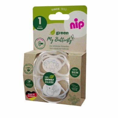 nip® “My Butterfly Green” säästvatest materjalidest ortodontiline lutt (0-6 elukuud) Brown 2tk - Image 2