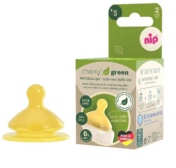 nip® Cherry Green laia kaelaga lutipudeli latekslutt S (0+ elukuud), 2tk