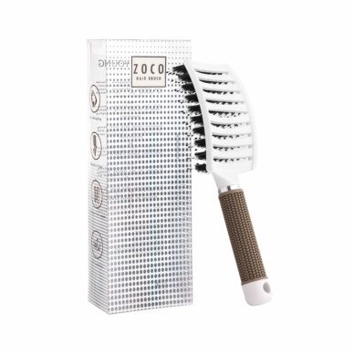 Sister Young Zoco nailonist ja naturaalsete harjastega juuksehari WHITE