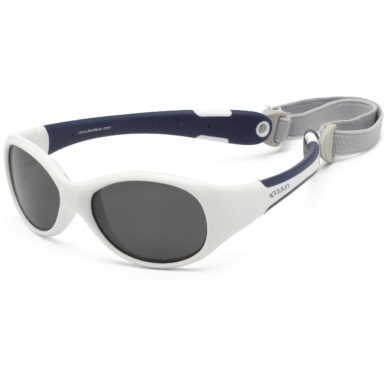 Koolsun Flex beebi päikseprillid vanusele 0-3, toon White Navy