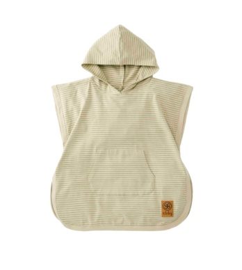 Cloby päikesekaitsega laste poncho UPF 50+, toon SandyBeach/Olive Green (3-5 eluaastat)