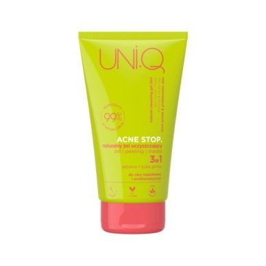 UNI.Q Acne Stop 3in1 puhastusgeel (geel, koorimine, mask) 150ml