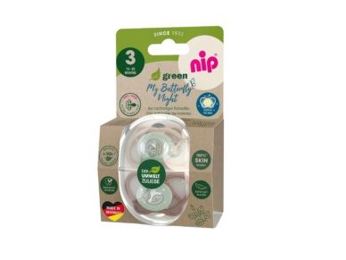 nip® “My Butterfly Night Green” helendav ortodontiline öölutt (0-6 elukuud) Brown 2tk - Image 2