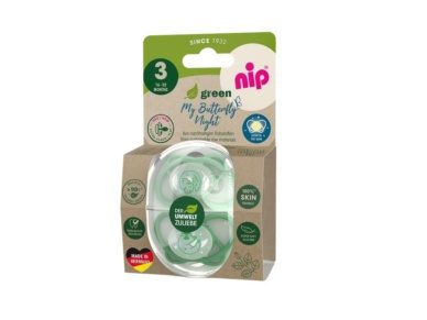 nip® “My Butterfly Night Green” helendav ortodontiline öölutt (16-32 elukuud) Green 2tk - Image 2