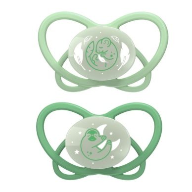 nip® “My Butterfly Night Green” helendav ortodontiline öölutt (16-32 elukuud) Green 2tk