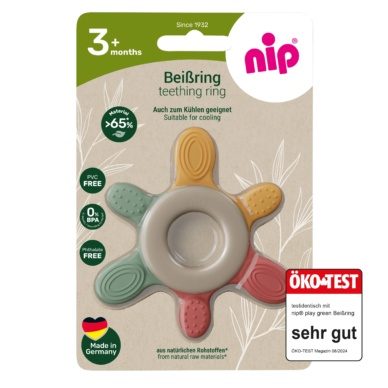 nip® Stay Green jahutav närimisrõngas alates 3+ elukuud (orange, red, green)