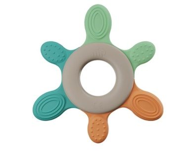 nip® Stay Green jahutav närimisrõngas alates 3+ elukuud (turquoise, orange, green)