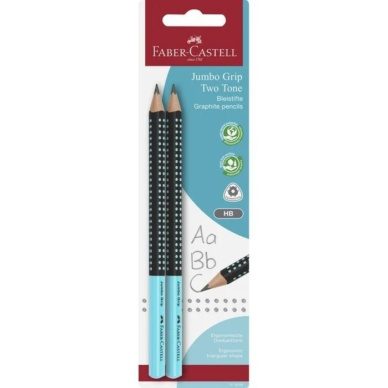 Faber-Castell Jumbo Grip harilik pliiats 2tk (Türkiis)