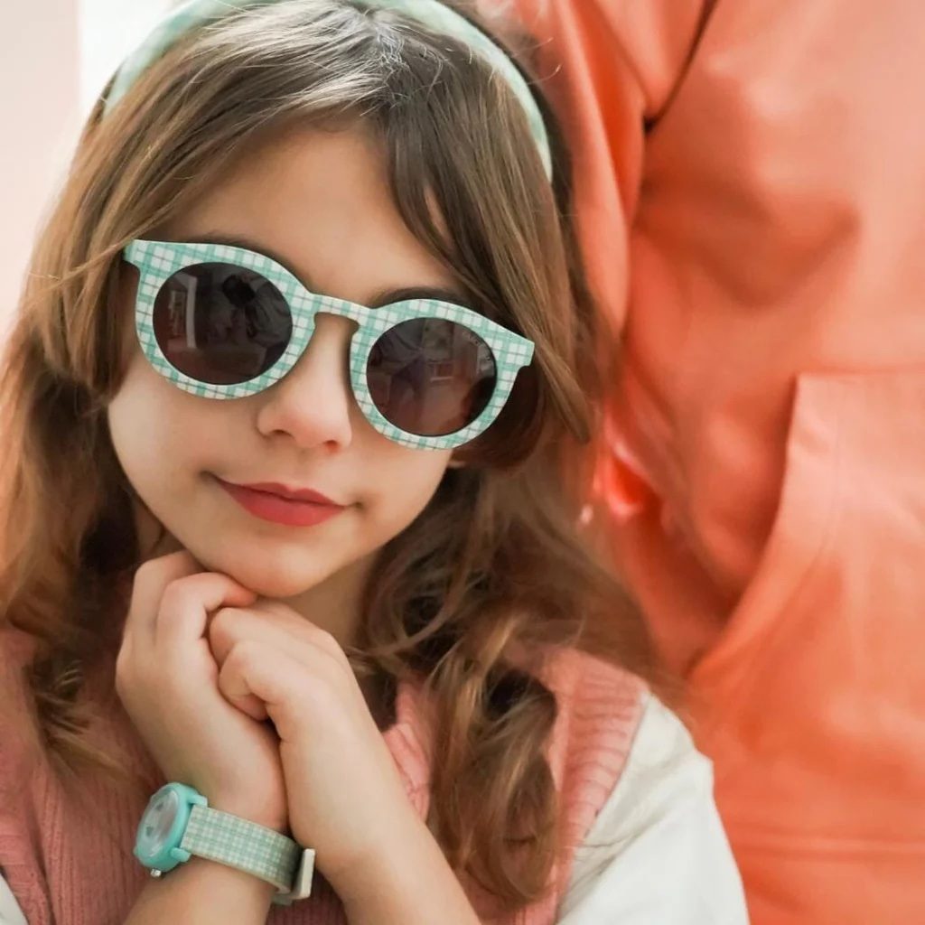 Grech & Co Classic painduva raamiga polariseeritud päikeseprillid beebidele Fern Plaid (0-2 eluaastat) - Image 2