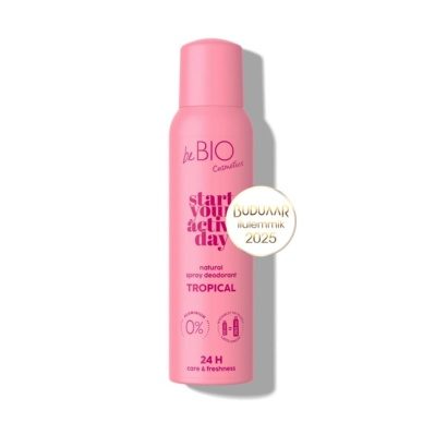 beBIO Natural deodorant sprei Start Your Active Day Tropical 125ml