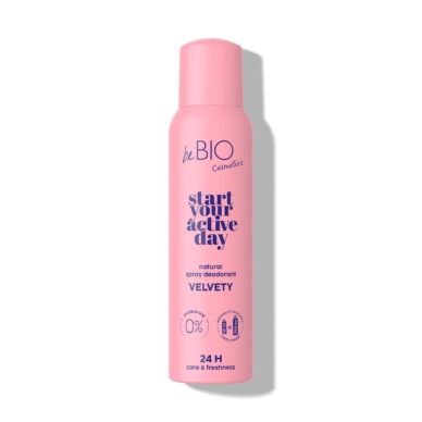 beBIO Natural deodorant sprei Start Your Active Day Velvety 125ml