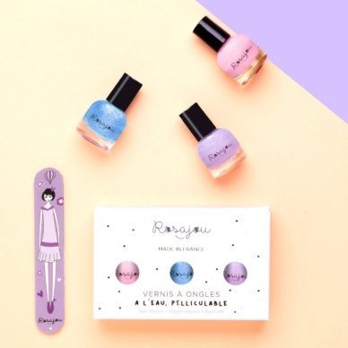 Rosajou küünelakkide komplekt küüneviiliga (Flamingo x Givré x Lavande) - Image 2