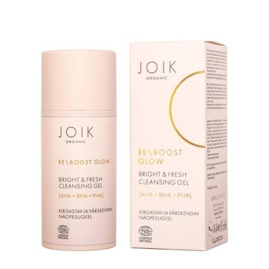 JOIK Organic Re-Boost Glow AHA+BHA+PHA kirgastav ja värskendav näopesugeel 100ml