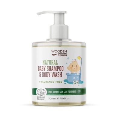 Wooden Spoon orgaaniline šampoon-kehapesugeel beebidele "lõhnainevaba" 300ml
