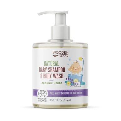 Wooden Spoon orgaaniline šampoon-kehapesugeel beebidele "Organic Herbs" 300ml