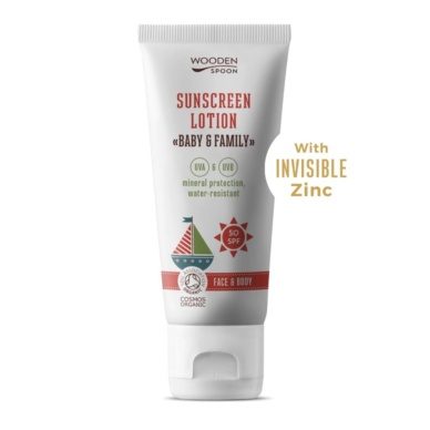 Wooden Spoon orgaaniline päikesekaitselosjoon nähtamatu tsingiga kogu perele SPF50 (100ml)