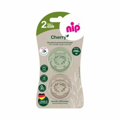 nip® lutt lateks Cherry Green suurus 2 (6+ elukuud), green/brown 2tk