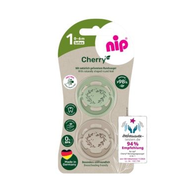 nip® lutt lateks Cherry Green suurus 1 (0-6 elukuud), green/brown 2tk