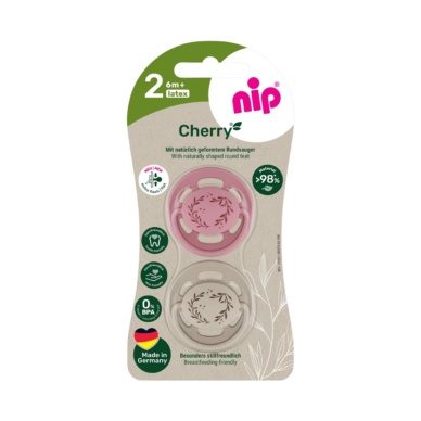 nip® lutt lateks Cherry Green suurus 2 (alates 6+ elukuud), red/brown 2tk