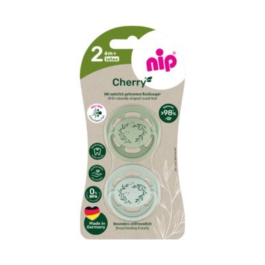 nip® lutt lateks Cherry Green suurus 1 (0-6 elukuud), green 2tk