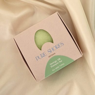 Pure Shores artisan Moringa Silk tahke šampoon siidiproteiinidega 80g - Image 2