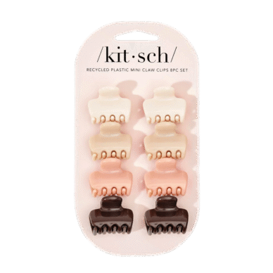 KITSCH taaskasutatud plastikust miniklambrid 8tk - Rosewood