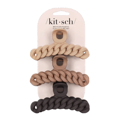 KITSCH taaskasutatud materjalidest juukseklambrid 3tk - Neutral