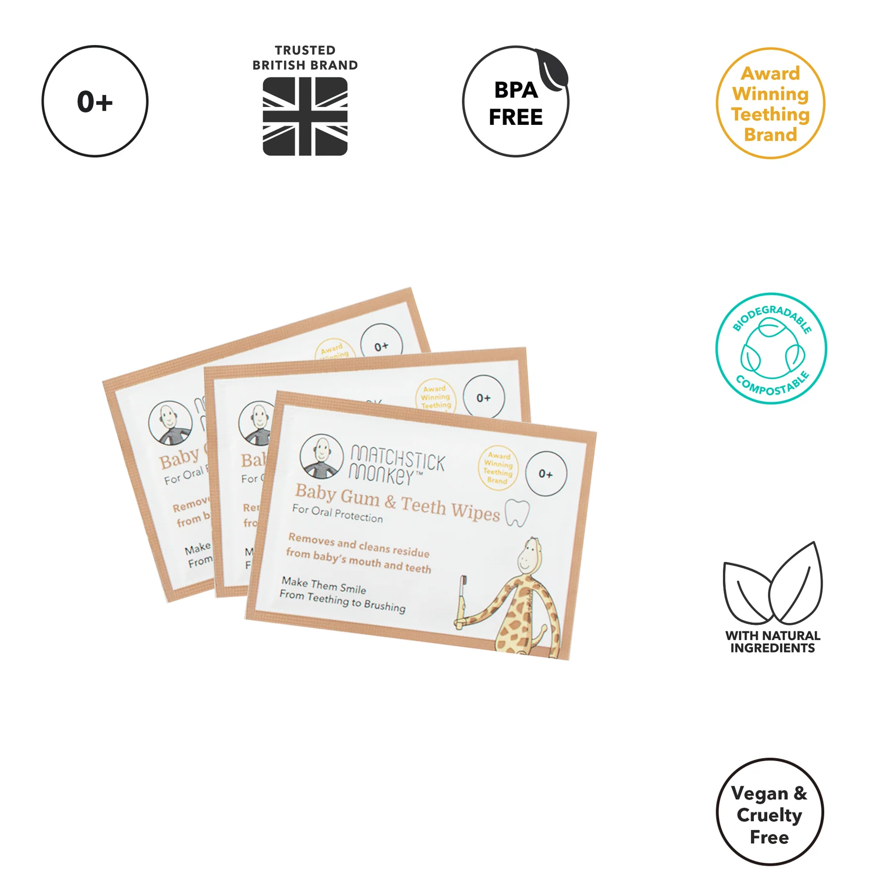 Matchstick Monkey biolagunevad hammaste ja igemete puhastuslapid 25tk