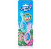 Brush Baby FlossBrush™ beebihambahari (0-3 aastat) Pink & Teal