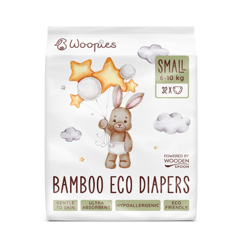 Wooden Spoon Woopies bambus-ökomähkmed Small (6-10 kg) 32tk
